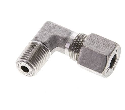 1/4'' NPT Macho x 8S Acero inoxidable Codo de 90 grados Anillo de corte 630 Barra DIN 2353