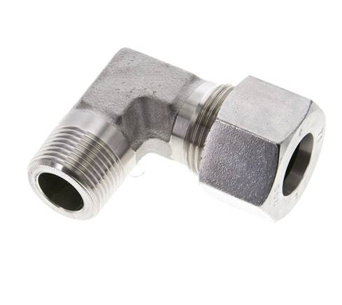 3/4'' NPT Macho x 20S Acero inoxidable Codo de 90 grados Anillo de corte 400 Bar DIN 2353