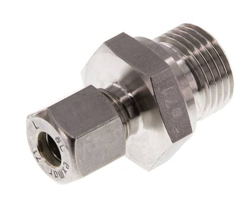 G 1/2'' Macho x 8L Racor de compresión recto de acero inoxidable 315 Bar DIN 2353