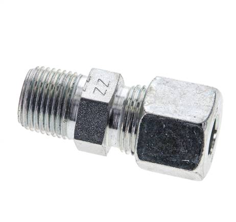 3/8'' NPT Macho x 10S Anillo de corte recto de acero galvanizado 630 Barra DIN 2353