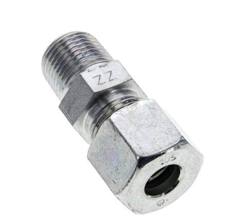 3/8'' NPT Macho x 10S Anillo de corte recto de acero galvanizado 630 Barra DIN 2353