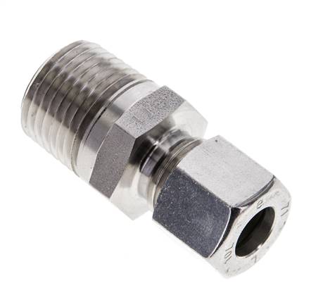 1/2'' NPT Macho x 10L Anillo de corte recto de acero inoxidable 315 Barra DIN 2353