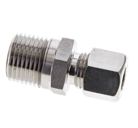 1/2'' NPT Macho x 10L Anillo de corte recto de acero inoxidable 315 Barra DIN 2353