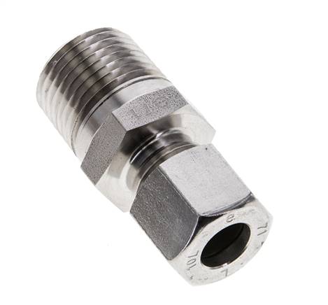 1/2'' NPT Macho x 10L Anillo de corte recto de acero inoxidable 315 Barra DIN 2353
