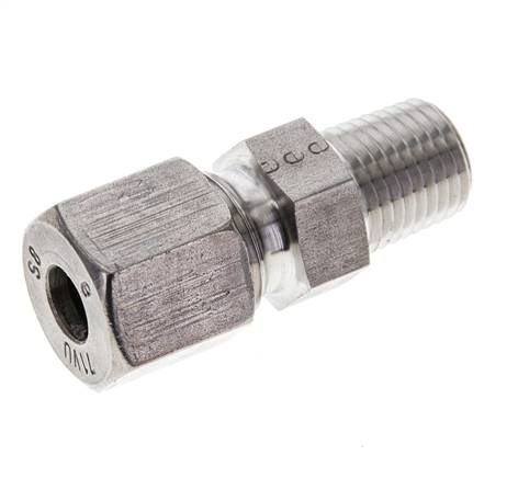 1/4'' NPT Macho x 8S Anillo de corte recto de acero inoxidable 630 Barra DIN 2353