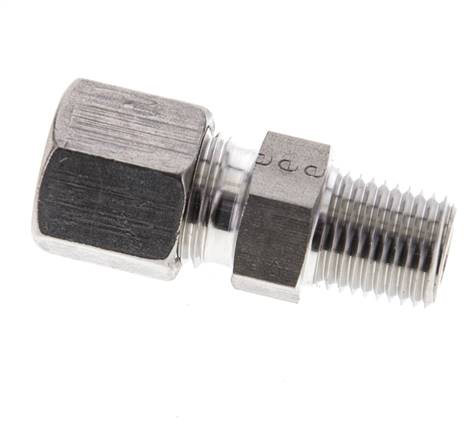 1/4'' NPT Macho x 8S Anillo de corte recto de acero inoxidable 630 Barra DIN 2353