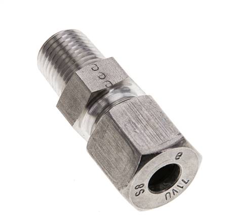1/4'' NPT Macho x 8S Anillo de corte recto de acero inoxidable 630 Barra DIN 2353