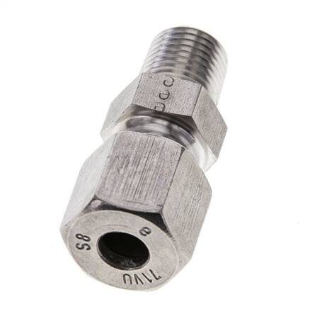 1/4'' NPT Macho x 8S Anillo de corte recto de acero inoxidable 630 Barra DIN 2353