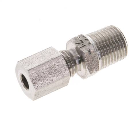 1/8'' NPT Macho x 4LL Anillo de corte recto de acero inoxidable 100 Bar DIN 2353