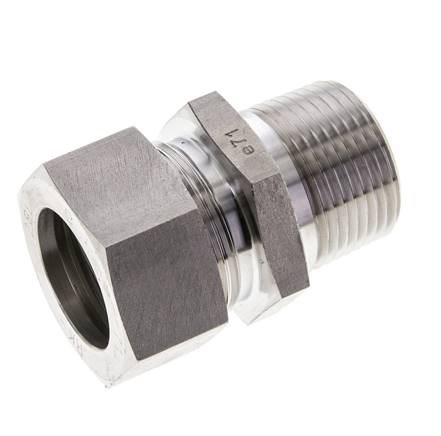 1'' NPT Macho x 28L Anillo de corte recto de acero inoxidable 160 Bar DIN 2353