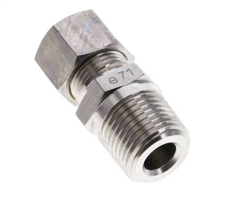 1/2'' NPT Macho x 12L Racor de compresión recto de acero inoxidable 315 Bar DIN 2353
