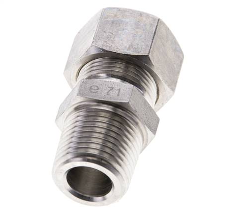 1/2'' NPT Macho x 15L Racor de compresión recto de acero inoxidable 315 Bar DIN 2353