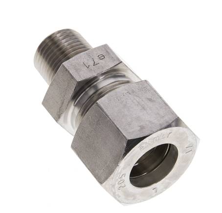 1/2'' NPT Macho x 20S Racor de compresión recto de acero inoxidable 400 Bar DIN 2353