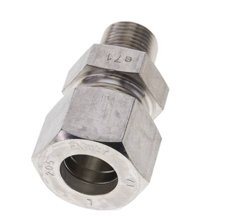 1/2'' NPT Macho x 20S Racor de compresión recto de acero inoxidable 400 Bar DIN 2353