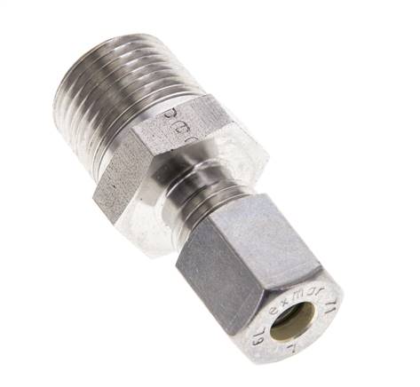 racor de compresión recto de acero inoxidable 3/8'' NPT Macho x 6L 315 Bar DIN 2353