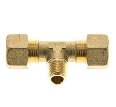 R 1/4'' Macho x 12mm Racor de compresión en T de latón 75 Bar DIN EN 1254-2
