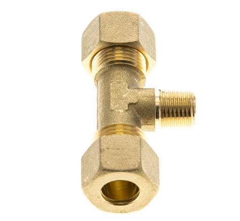 R 1/4'' Macho x 12mm Racor de compresión en T de latón 75 Bar DIN EN 1254-2