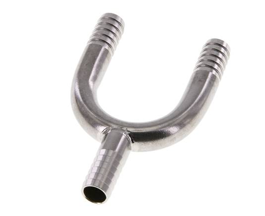 Conector de manguera en Y de acero inoxidable 1.4301 de 9 mm (3/8'')