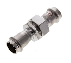 Racor de unión a presión - 22 mm hembra - Acero inoxidable con junta plana