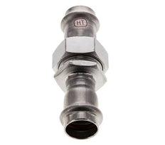 Racor de unión a presión - 22 mm hembra - Acero inoxidable con junta plana
