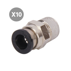6mmxR1/8'' Ajuste a presión recto [10 piezas]