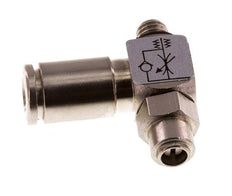 Válvula de control de flujo Codo Meter-In 4 mm - M5 Latón Tornillo Ranurado Banjo