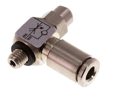 Válvula de control de flujo Codo Meter-In 4 mm - M5 Latón Tornillo Ranurado Banjo