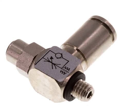 Válvula de control de flujo Codo Meter-In 4 mm - M5 Latón Tornillo Ranurado Banjo
