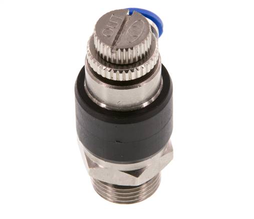 Silenciador de control de flujo Codo de salida de contador 6 mm - G3/8'' Latón/PA 66