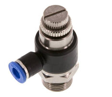 Silenciador de control de flujo Codo de salida de contador 6 mm - G3/8'' Latón/PA 66