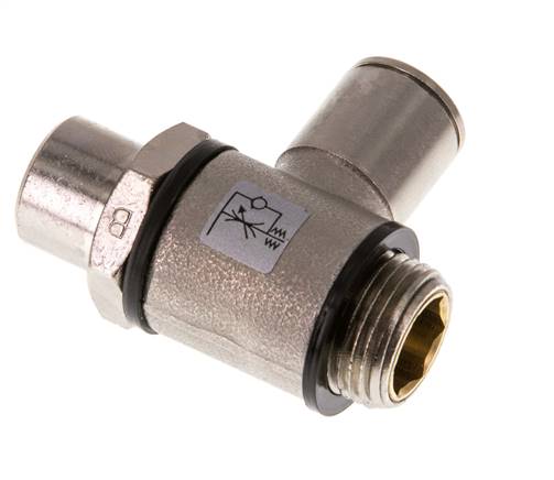 Válvula reguladora de caudal Codo de salida de contador 10 mm - G3/8'' Latón Tornillo ranurado Banjo