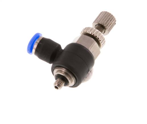 Codo de salida del silenciador de control de flujo 3 mm - M3 Latón/PBT