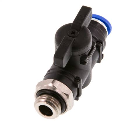 Válvula de bola recta de 2 vías 8 mm - G1/4'' Plástico/Latón