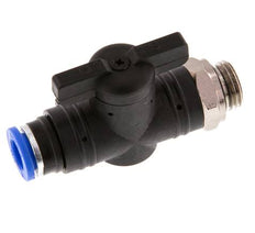 Válvula de bola recta de 2 vías 8 mm - G1/4'' Plástico/Latón
