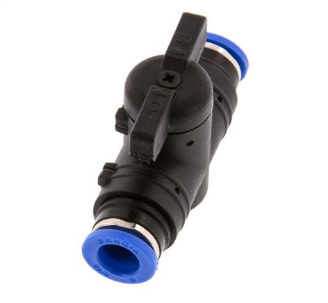 Válvula de bola recta de 2 vías 8 mm plástico/latón