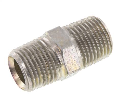 1/2'' NPT Zincado Acero Espiga Doble 210 Bar - Hidráulico
