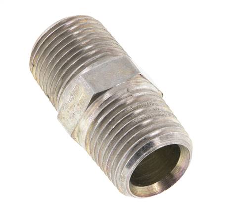 1/2'' NPT Zincado Acero Espiga Doble 210 Bar - Hidráulico