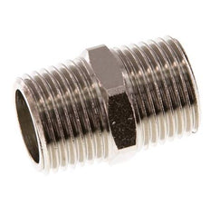 R 1/2'' Niple Doble de Latón Niquelado 16 Bar [2 Piezas]