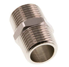 R 1/2'' Niple Doble de Latón Niquelado 16 Bar [2 Piezas]