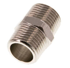R 1/2'' Niple Doble de Latón Niquelado 16 Bar [2 Piezas]