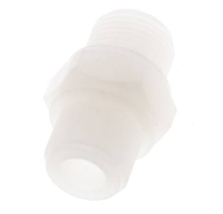Espiga doble G3/8'' PVDF 10bar (140,5psi) FDA 22mm Hex.