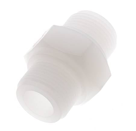 Espiga doble G3/4'' PVDF 10bar (140.5psi) FDA 36mm Hex.