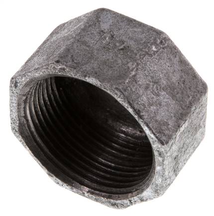 Rp 1 1/4'' Hierro fundido zincado Tapa final 25 Bar [2 Piezas]