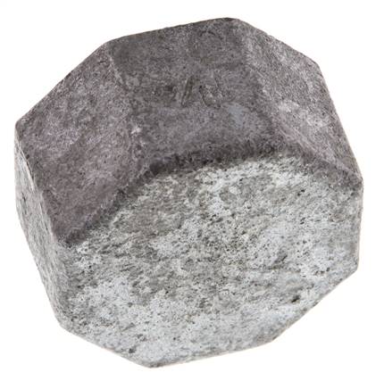 Rp 1 1/4'' Hierro fundido zincado Tapa final 25 Bar [2 Piezas]