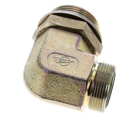 UN 1-11/16''-12 x G 1 1/2'' Macho Codo de 90 grados de acero galvanizado ORFS 200 Bar - Hidráulico