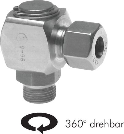Accesorio de compresión de acero inoxidable 8L y M12x1,5 con rosca macho DN 5250 bar FKM giratorio ISO 8434-1