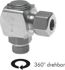 Accesorio de compresión de acero inoxidable 8L y M12x1,5 con rosca macho DN 5250 bar FKM giratorio ISO 8434-1