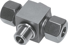 Racor de corte en T de acero inoxidable 8S y M14x1,5 con rosca macho 400 bar ISO 8434-1