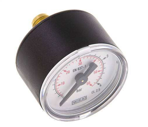 Manómetro de presión 0.4 bar (0..58 psi) Plástico trasero / latón 40 mm Clase 2.5