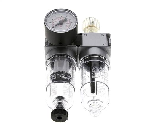 FRL 2 Partes G1/8'' 700l/min 0.2-6.0bar/3-87psi Semi-Auto 40 mm Manómetro Policarbonato Multifix 0